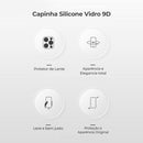 Capinha Celular Para iPhone 13 Silicone Vidro Fosco com Lentes de Safira