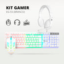 Kit Gamer EG-55 Branco Evolut Teclado Mouse Headset