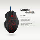Mouse Gamer E-Sport Peining PEI A7 RGB com fio 7 botões