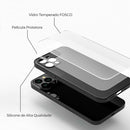 Capinha Celular Para iPhone 13 Silicone Vidro Fosco com Lentes de Safira