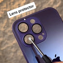 Capinha Celular Para iPhone 13 Silicone Vidro Fosco com Lentes de Safira