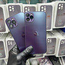 Capinha Celular Para iPhone 13 Silicone Vidro Fosco com Lentes de Safira