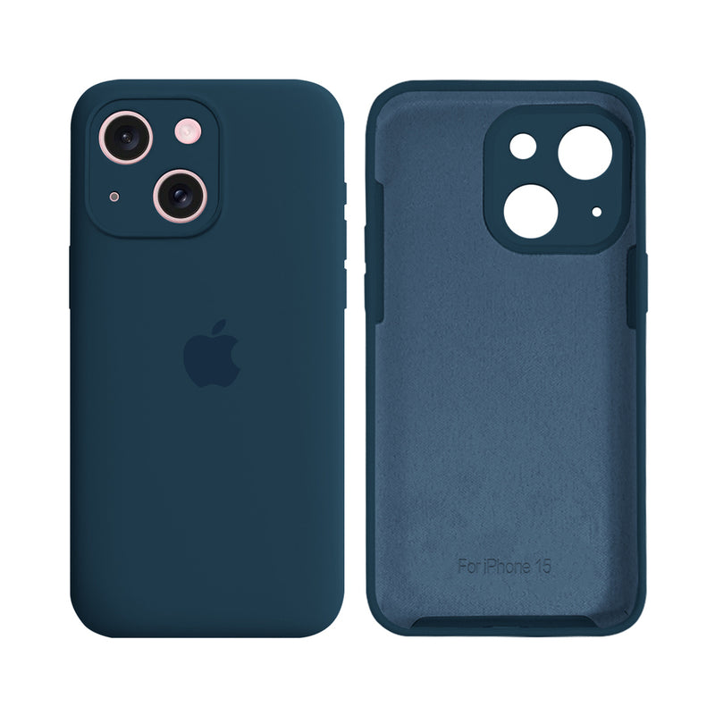 Capinha Celular iPhone 15 Silicone Aveludado com Proteção Câmera