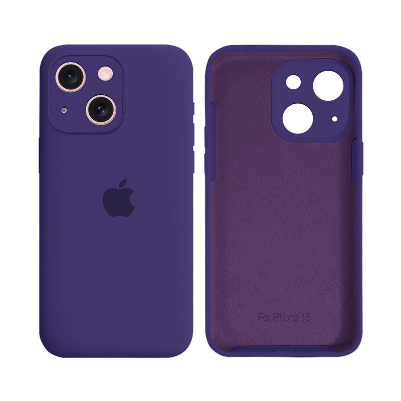 Capinha Celular iPhone 15 Silicone Aveludado com Proteção Câmera
