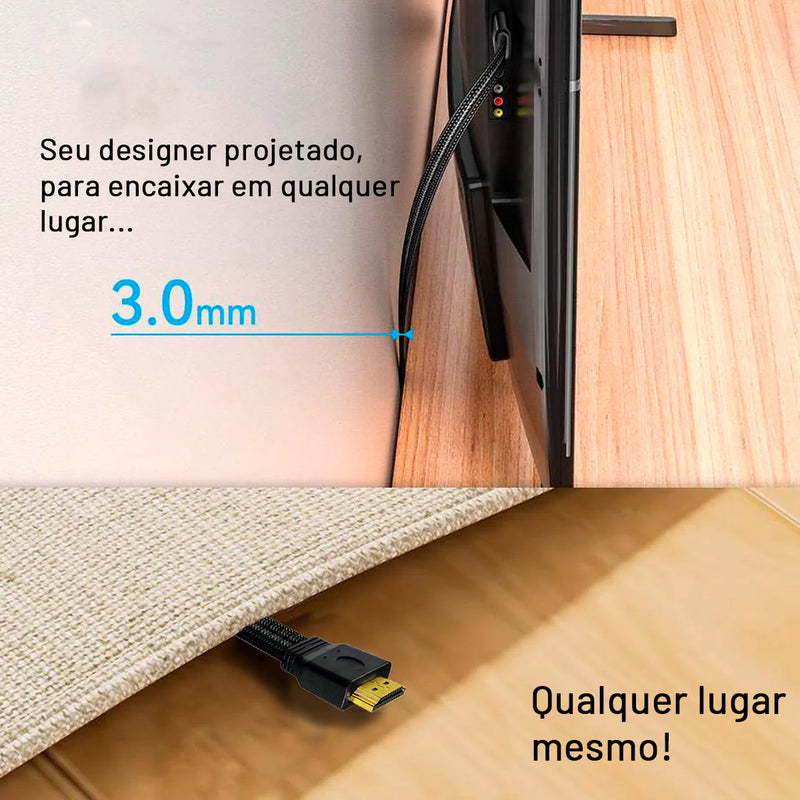 Cabo HDMI Nylon 5 Metros 4K UHD Blindado Duplo Revestimento