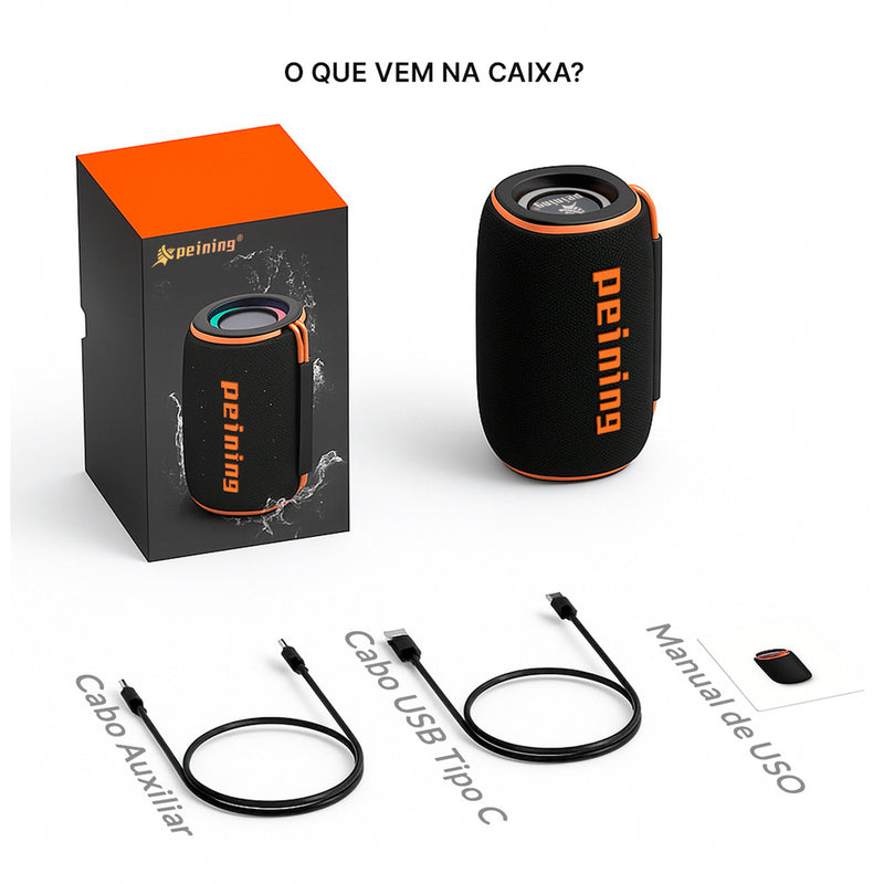 Caixa de Som Portátil Bluetooth Peining PEI 232BTS 10W IPX6