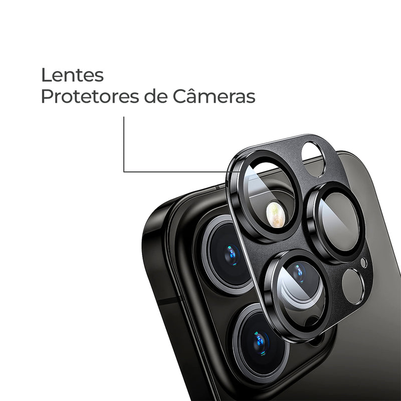 Capinha Celular Para iPhone 13 Silicone Vidro Fosco com Lentes de Safira
