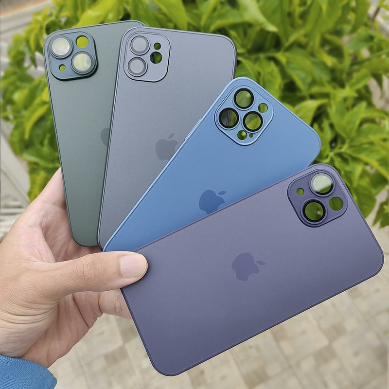 Capinha Celular Para iPhone 13 Silicone Vidro Fosco com Lentes de Safira