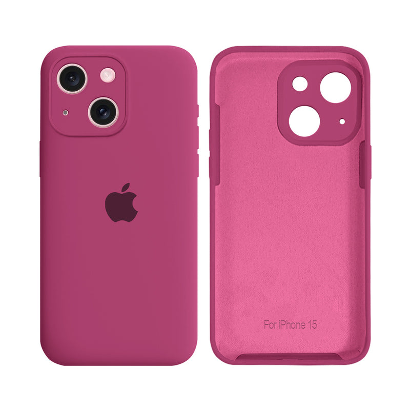 Capinha Celular iPhone 15 Silicone Aveludado com Proteção Câmera