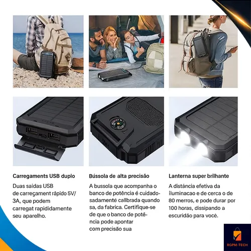 POWER BANK 10000MAH SOLAR WUP-822