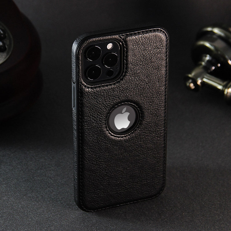Case iPhone Slim Luxo de Couro com Destaque Maçã