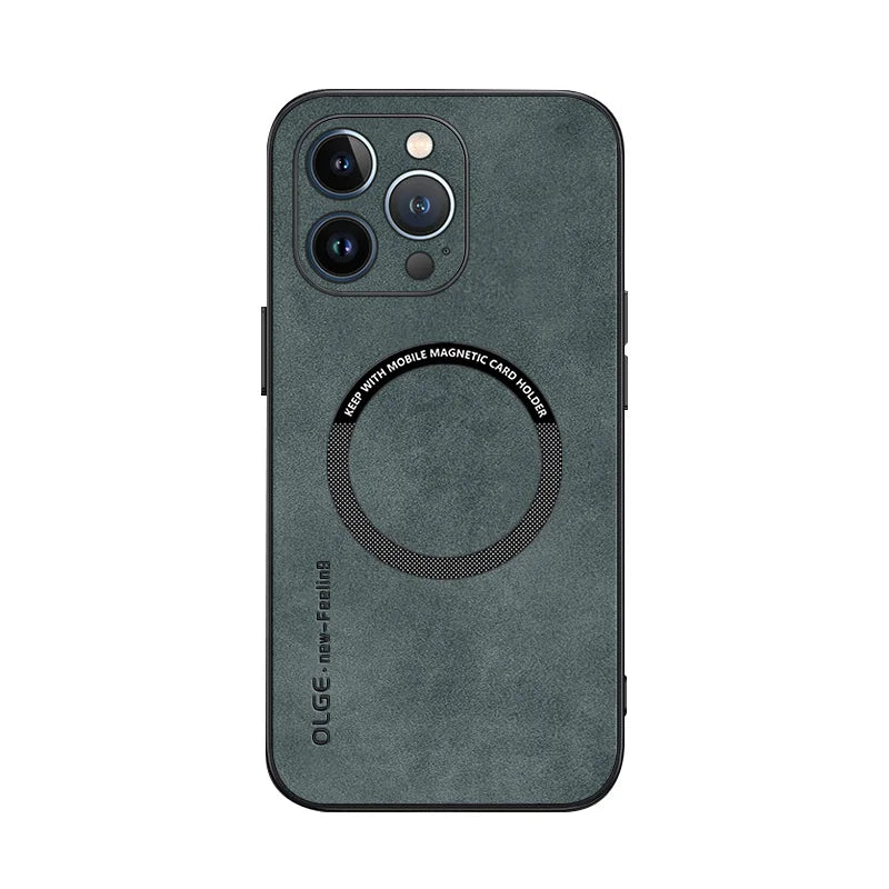 Case iPhone de Couro Luxury MagSafe
