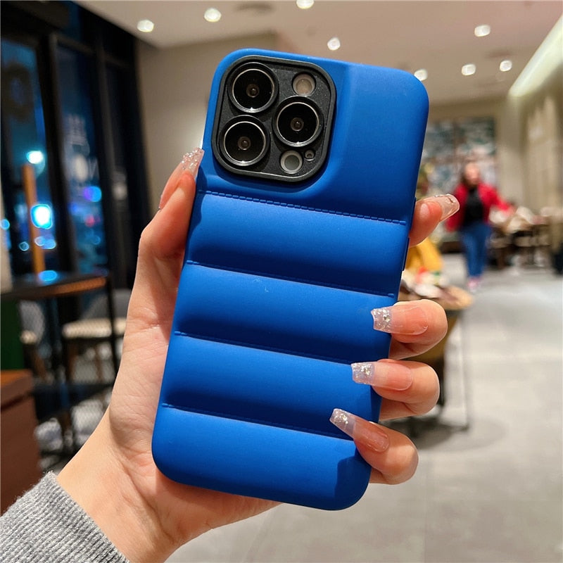 Case iPhone Luxo Puffer - Protetor de Câmera Preto