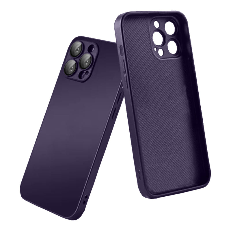 Capinha Celular Para iPhone 13 Silicone Vidro Fosco com Lentes de Safira