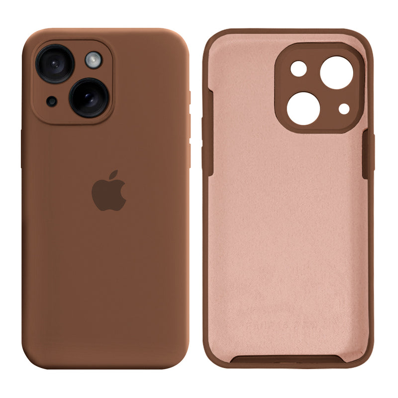 Capinha Celular iPhone 15 Silicone Aveludado com Proteção Câmera