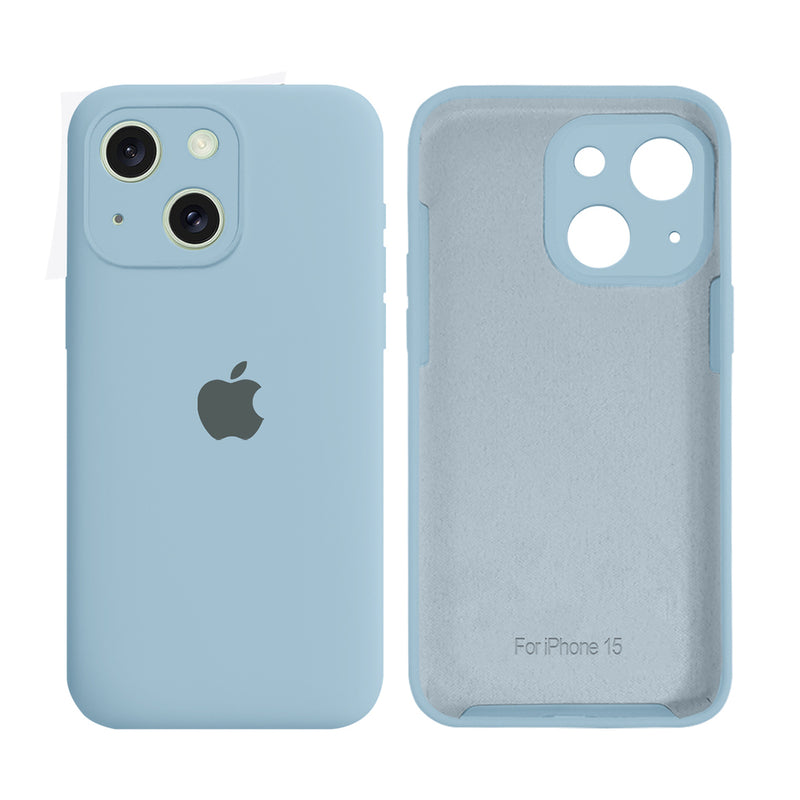 Capinha Celular iPhone 15 Silicone Aveludado com Proteção Câmera