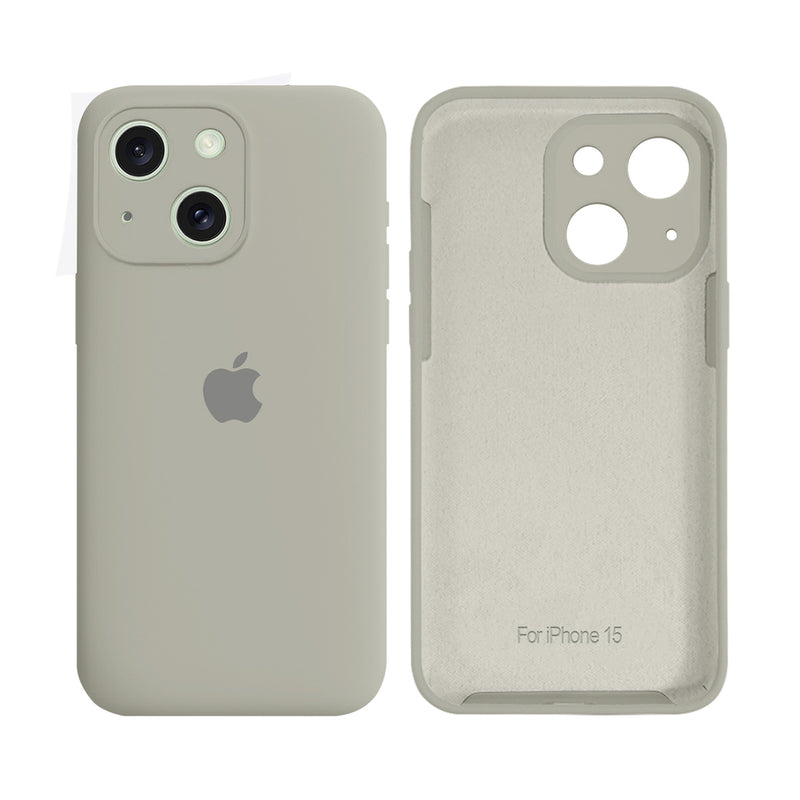 Capinha Celular iPhone 15 Silicone Aveludado com Proteção Câmera