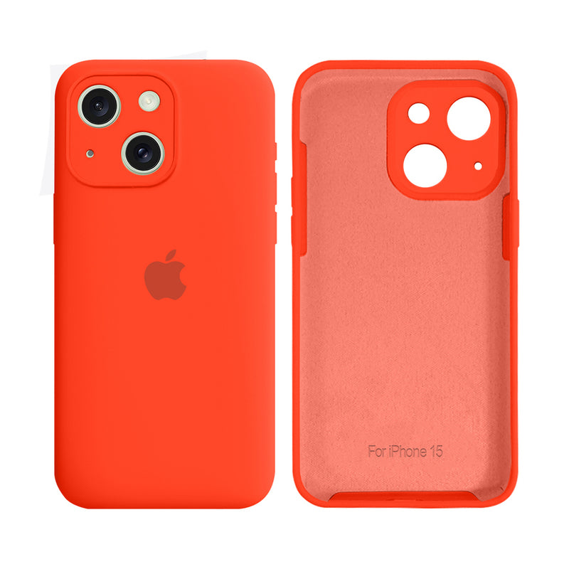 Capinha Celular iPhone 15 Silicone Aveludado com Proteção Câmera