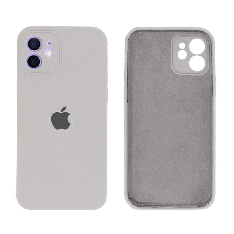 Capinha Celular iPhone 12 Silicone Aveludado com Proteção Câmera