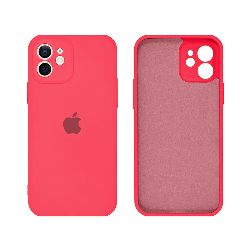 Capinha Celular iPhone 12 Silicone Aveludado com Proteção Câmera