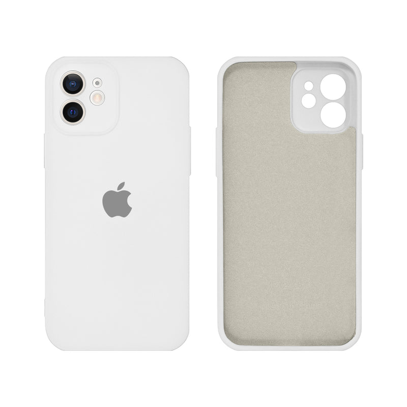 Capinha Celular iPhone 12 Silicone Aveludado com Proteção Câmera