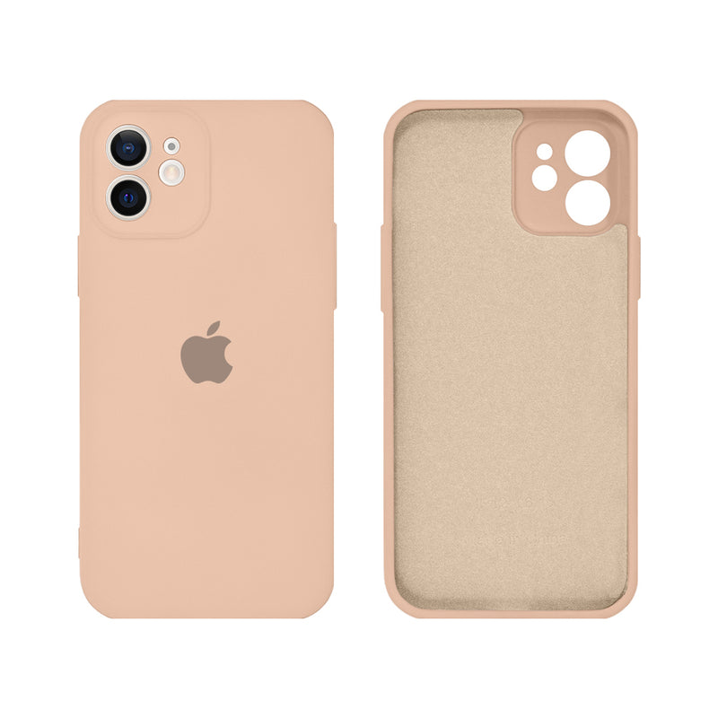 Capinha Celular iPhone 12 Silicone Aveludado com Proteção Câmera
