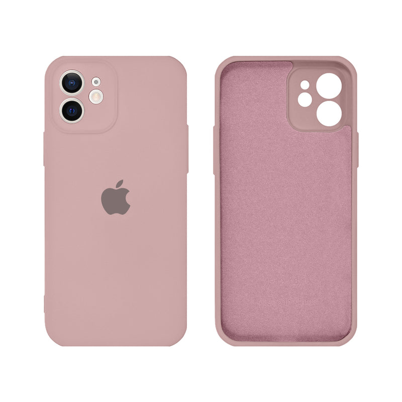 Capinha Celular iPhone 12 Silicone Aveludado com Proteção Câmera