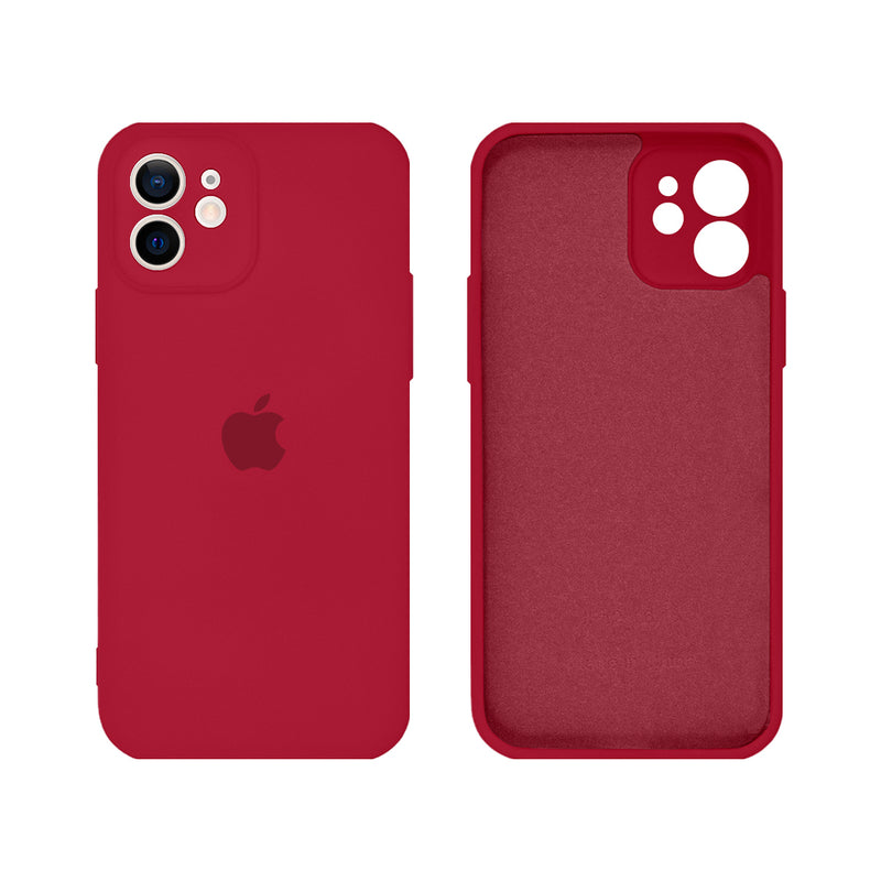 Capinha Celular iPhone 12 Silicone Aveludado com Proteção Câmera