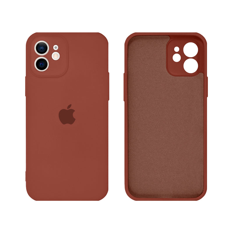 Capinha Celular iPhone 12 Silicone Aveludado com Proteção Câmera