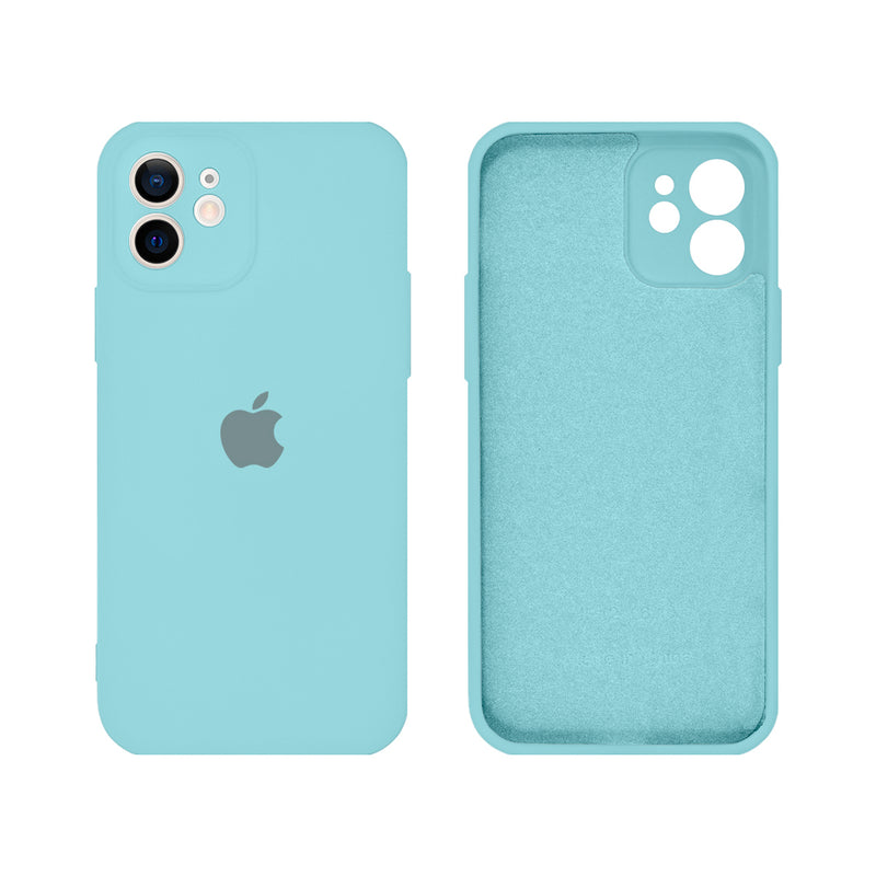Capinha Celular iPhone 12 Silicone Aveludado com Proteção Câmera