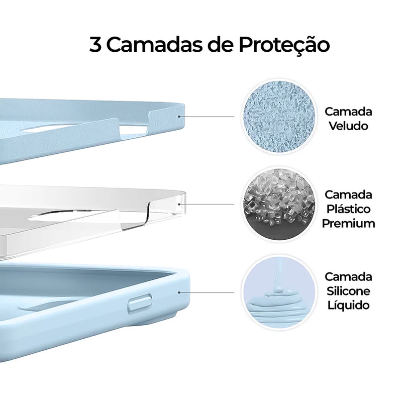 Capinha para iPhone 15 em Silicone com Interior Aveludado