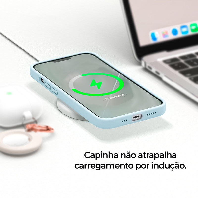Capinha para iPhone 15 em Silicone com Interior Aveludado