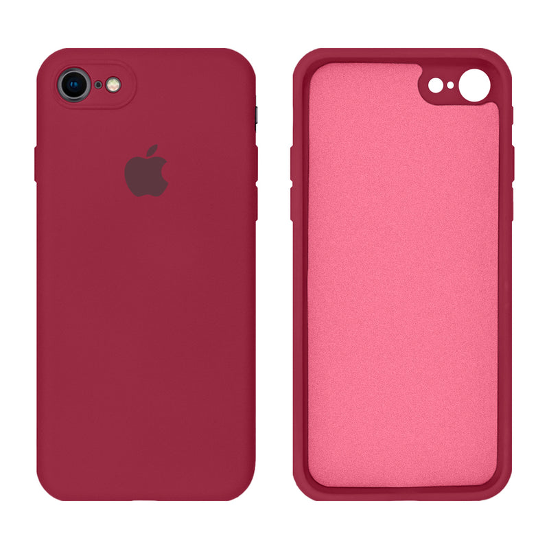 Capinha Celular iPhone 7, 8, SE 2ª e 3ª Geração Silicone Aveludado com Proteção de Câmera