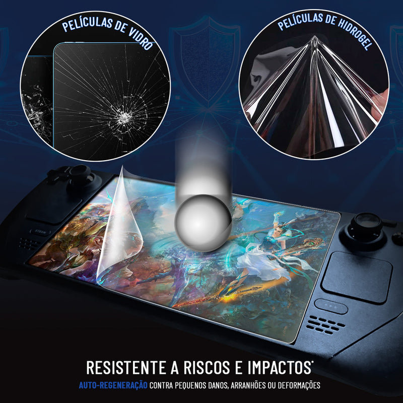 Pelicula Hidrogel Steam Deck LCD ou OLED Flexível Transparente Resistente TPU Premium