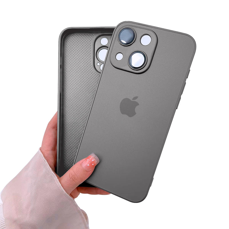 Capinha Celular Para iPhone 13 Silicone Vidro Fosco com Lentes de Safira