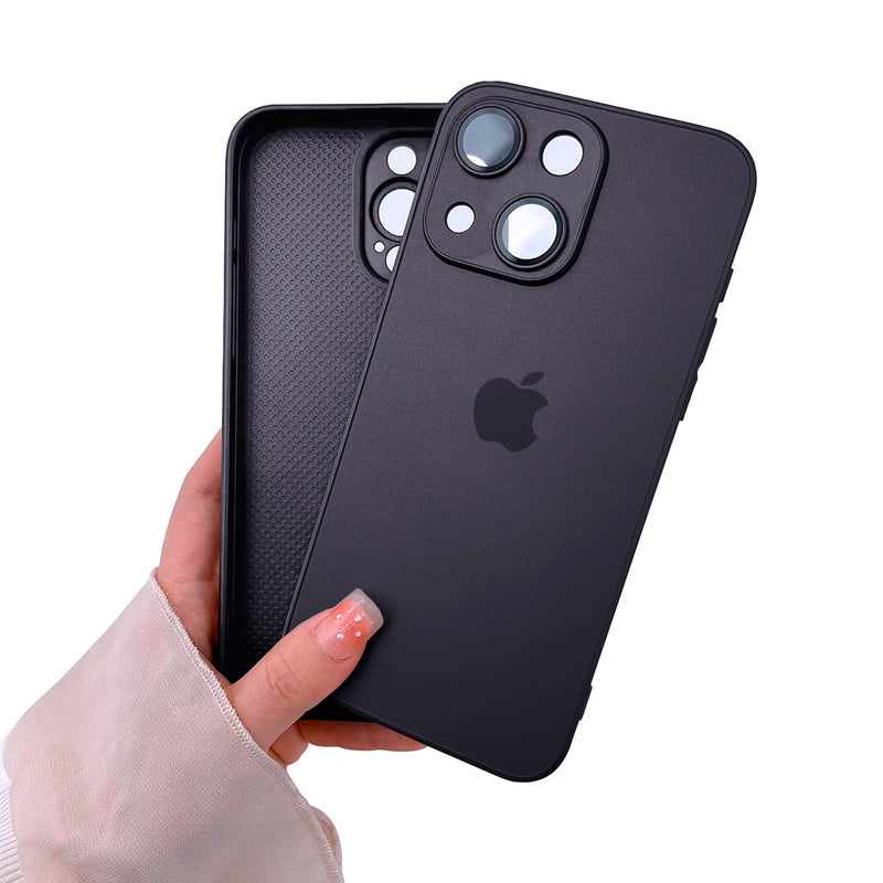 Capinha Celular Para iPhone 13 Silicone Vidro Fosco com Lentes de Safira