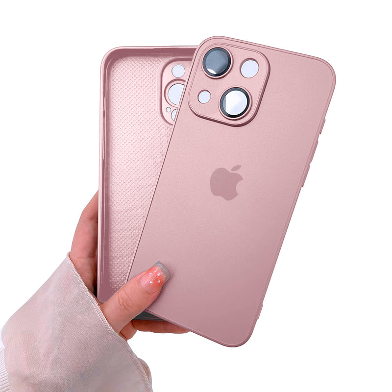 Capinha Celular Para iPhone 13 Silicone Vidro Fosco com Lentes de Safira