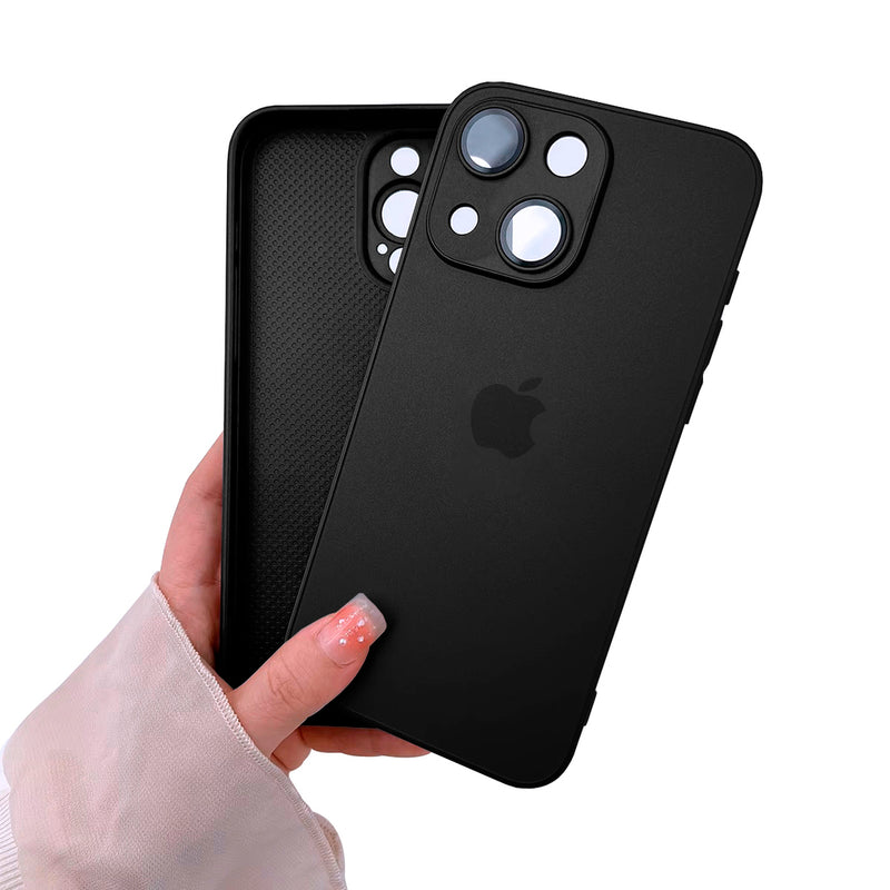 Capinha Celular Para iPhone 13 Silicone Vidro Fosco com Lentes de Safira
