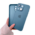 Capinha Celular Para iPhone 13 Silicone Vidro Fosco com Lentes de Safira
