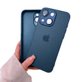 Capinha Celular Para iPhone 13 Silicone Vidro Fosco com Lentes de Safira